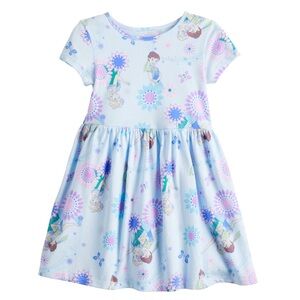 Disney Jumping Beans | Frozen Anna Elsa Floral Print Short Sleeve Skater Dress